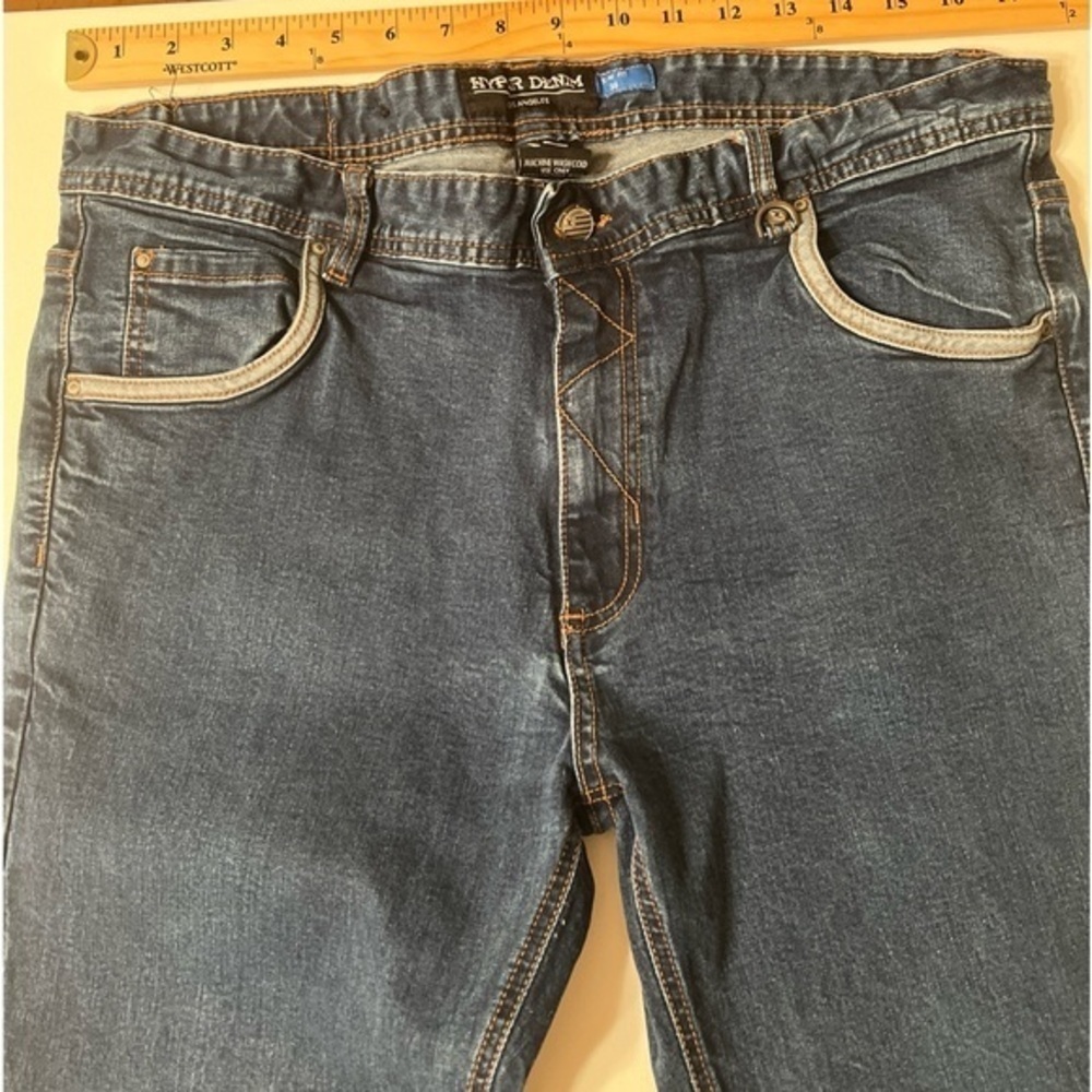 HYPER DENIM LOS ANGELES Skinny Jeans Slim Fit Zip Size 38x30!! (D)